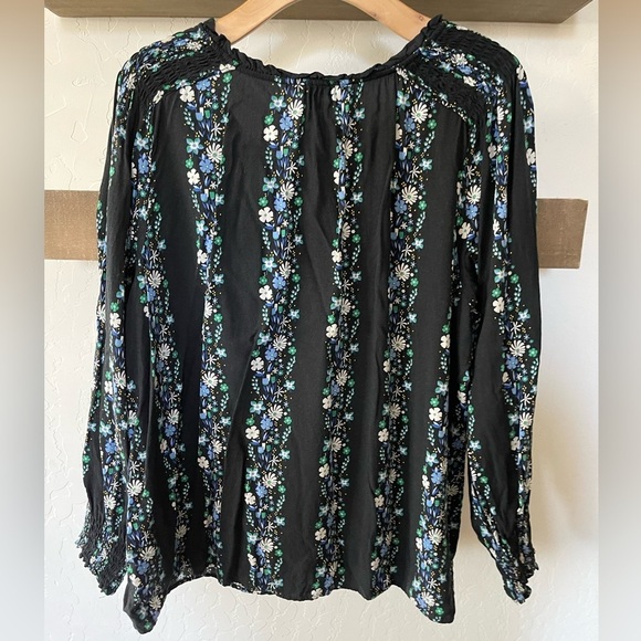 Talbots|Floral Tie Neck Smocked Blouse, Size 2X, Petite ••• Boho - Picture 6 of 11